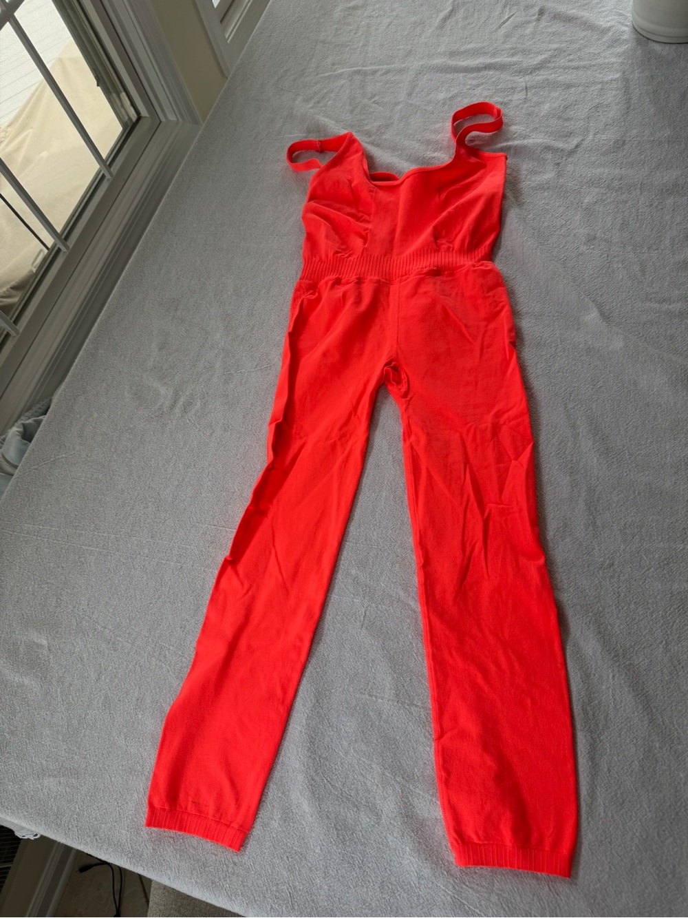 Free People Bright Red Sleeveless Knit Jumpsuit